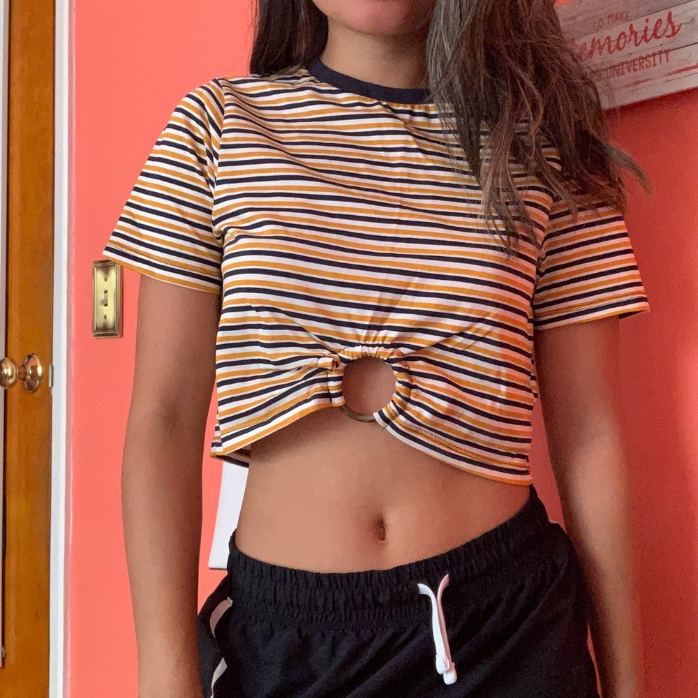 ASOS cropped striped tee